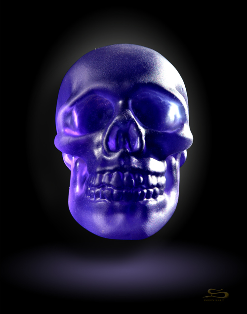 Blue Lead Crystal Skull