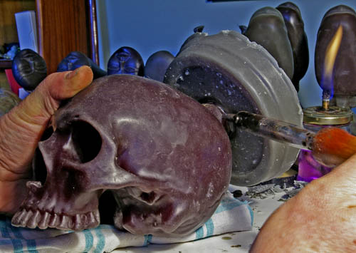 Skull to Base 2 Wax Skull soldered to Base